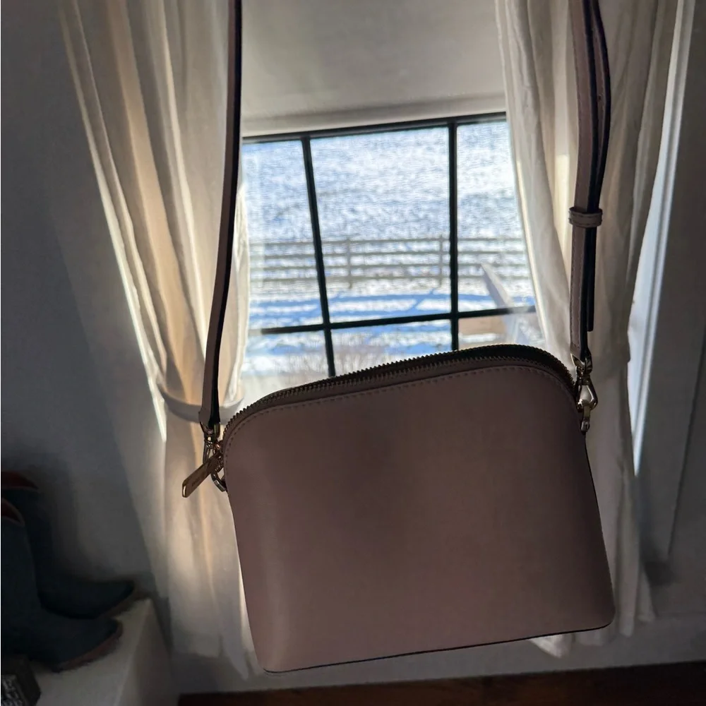 Michael Kors Signature Beige and Pink Satchel